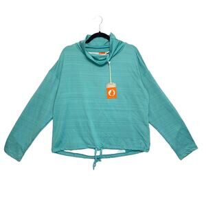 The American Outdoorsman Funnel Neck Boxy Sweatshirt Womens Sz XL Spruce